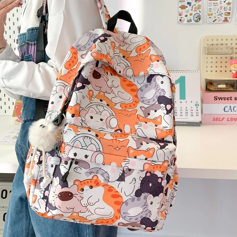 Yalu Nylon Fabric Backpack Regular Unisex Multicolor-13