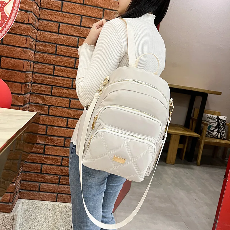 Yalu Oxford Backpack Regular Women's Silver/Black/Pink/Violet/Apricot-28