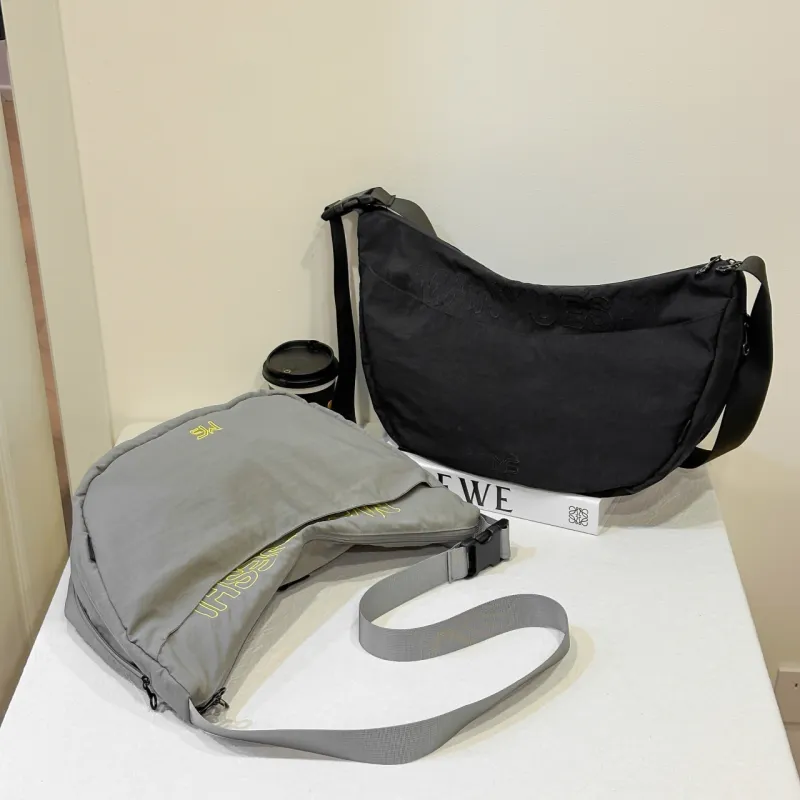 Yalu Nylon Dumpling Bag, Shoulder Bag, Crossbody Bag Women's Black/Gray/Blue-5