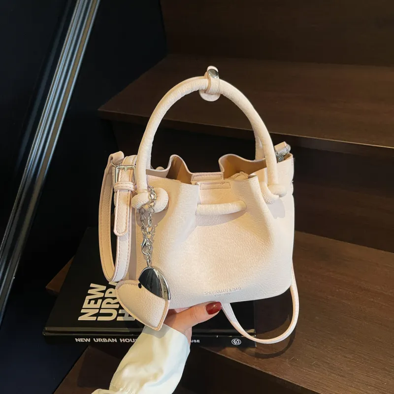 Yalu PU One Shoulder Handbag Regular Women's Black/Ecru/Pink/Green-8
