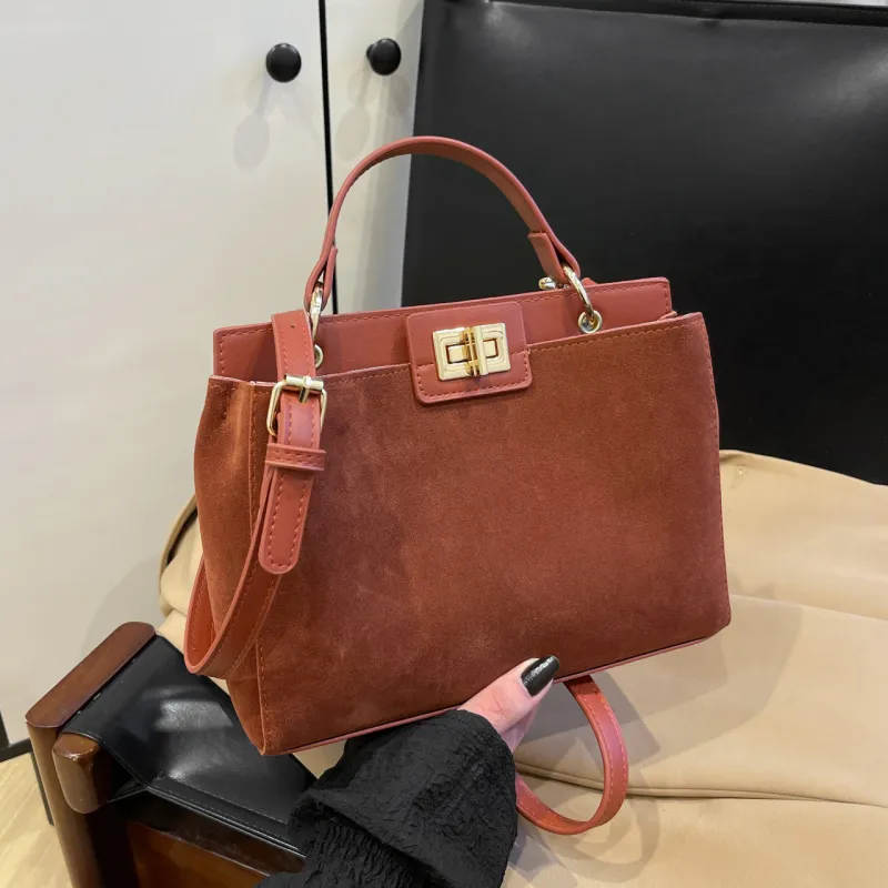 Yalu Flannelette Material Handbag, Crossbody Bag Regular Women's Brown/Burgundy/Coffee/Black-3