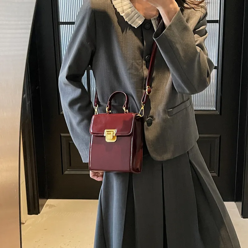 Yalu PU Crossbody Handbag Regular Women's Black/Ancora Red/Brown/Coffee-8