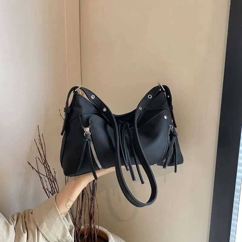 Yalu PU Shoulder Bag Regular Women's Coffee/Black/Khaki-9