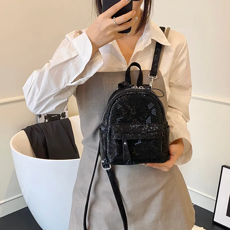Yalu PU Backpack Regular Women's Black/Silver/Purple/White-1