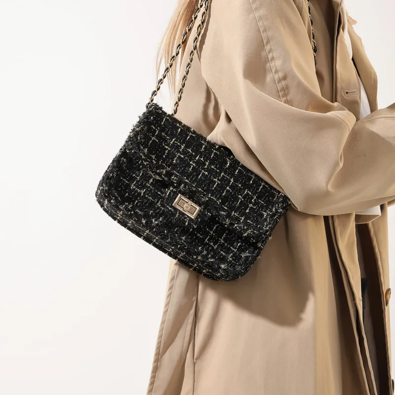 Yalu Woven Crossbody Bag, Shoulder Bag Women's White/Black-9
