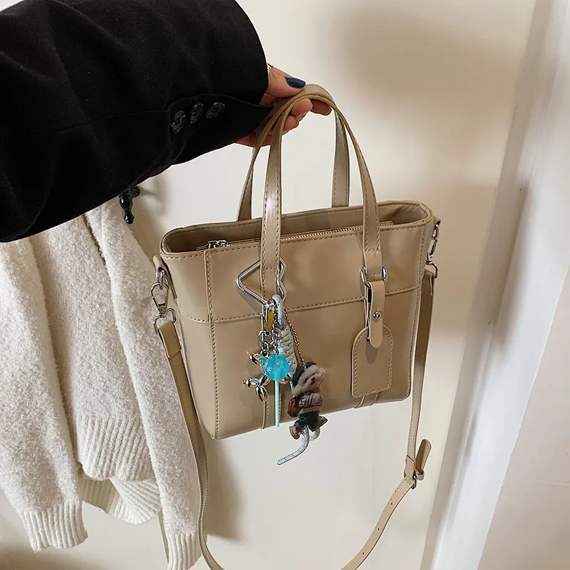 Yalu PU Bucket Bag, Crossbody Handbag Women's Ecru/Gray/Khaki/Black-14