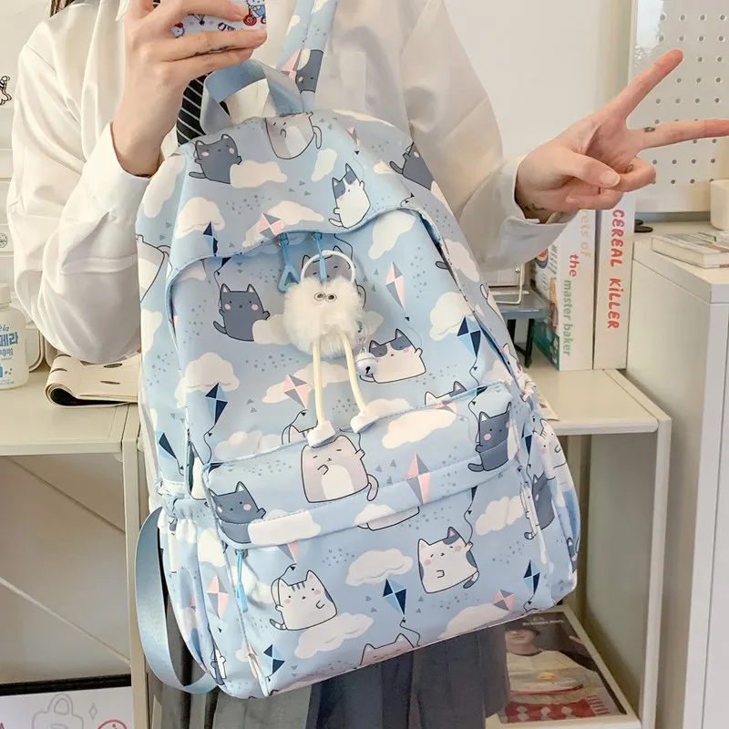 Yalu Nylon Fabric Backpack Regular Unisex Multicolor-16