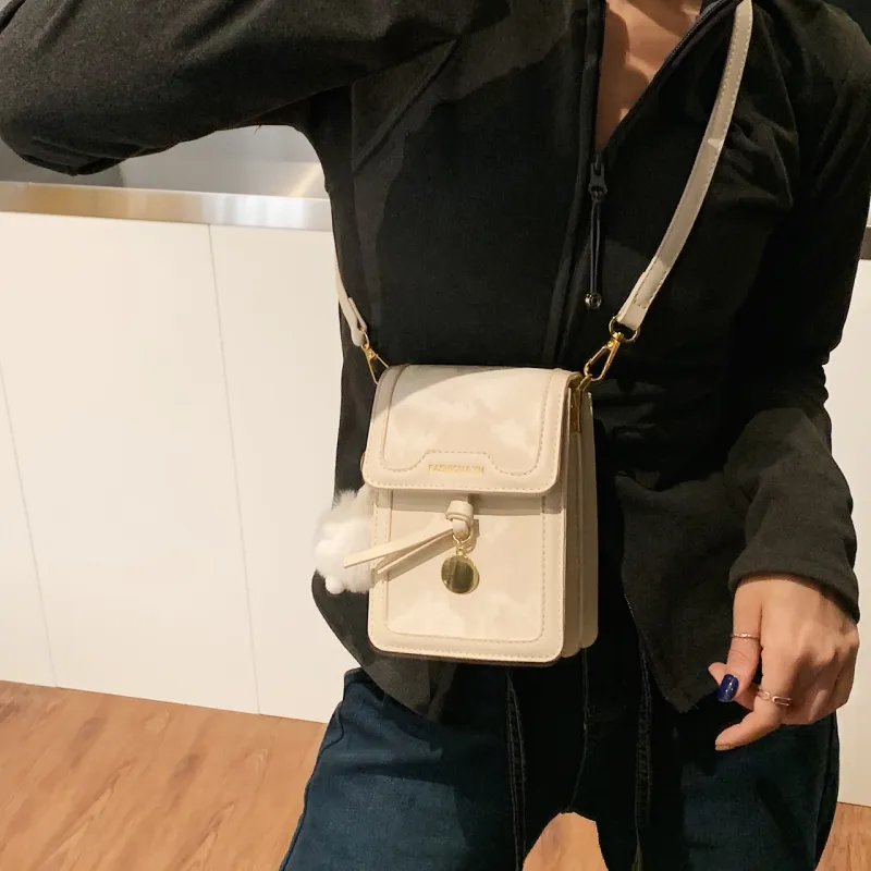 Yalu PU Cell Phone Pouch Crossbody Bags Shoulder Bags Regular Women's Black/Silver/Pink/White-27