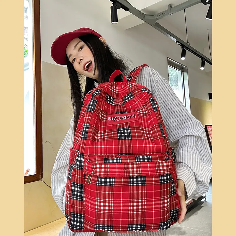 Yalu Nylon Backpack Unisex Red/Green/Blue-3