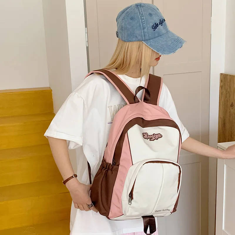 Yalu Nylon Fabric Backpack Unisex Multicolor-10