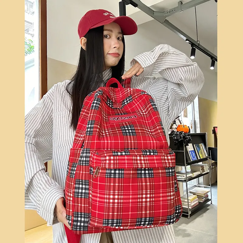 Yalu Nylon Backpack Unisex Red/Green/Blue-2