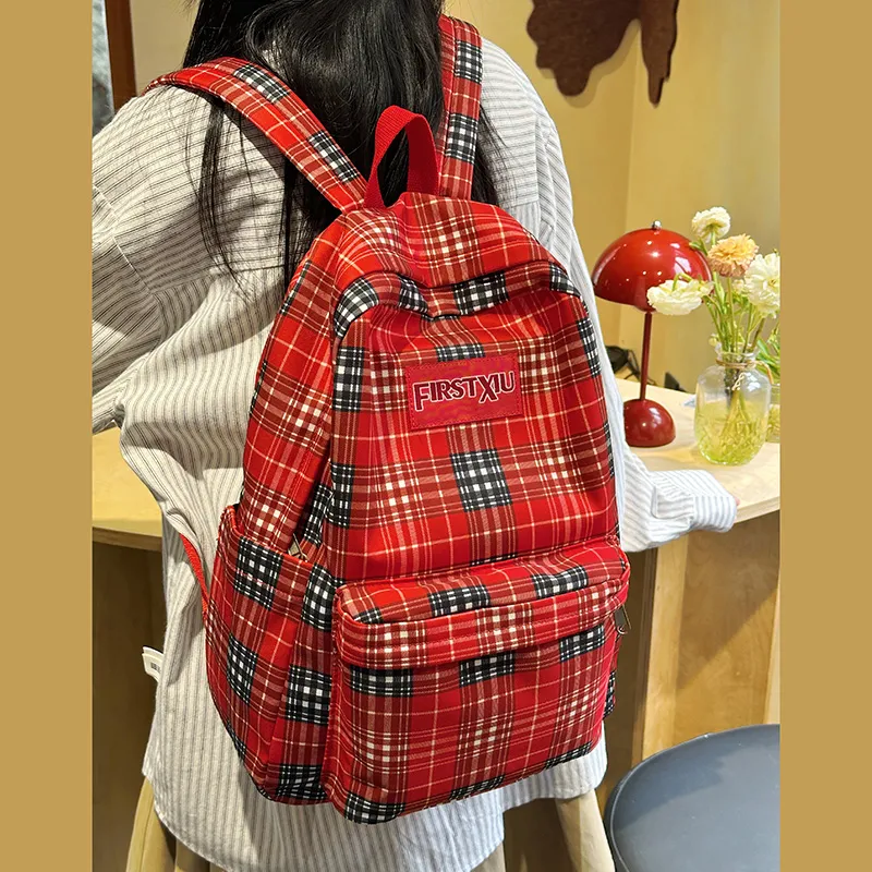Yalu Nylon Backpack Unisex Red/Green/Blue-4