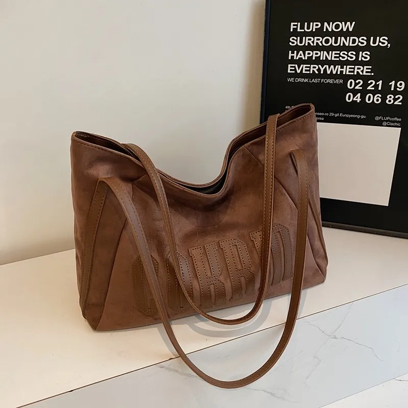 Yalu Suede Tote Bag, Shopping Bag, Shoulder Bag Regular Women's Multicolor-7
