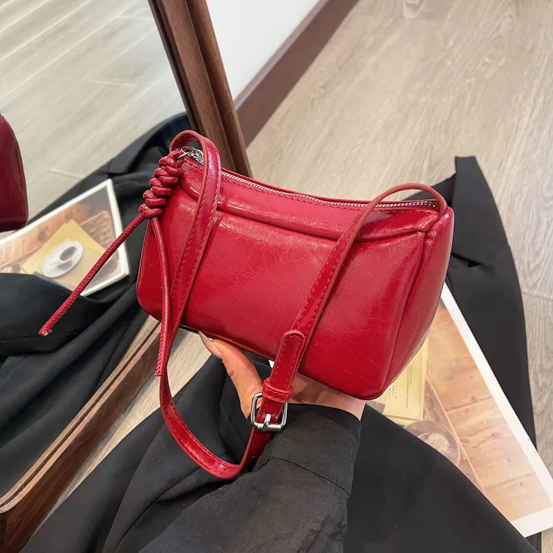 Yalu PU Shoulder Bag, Crossbody Bag Regular Women's Silver/Ecru/Black/Red-24