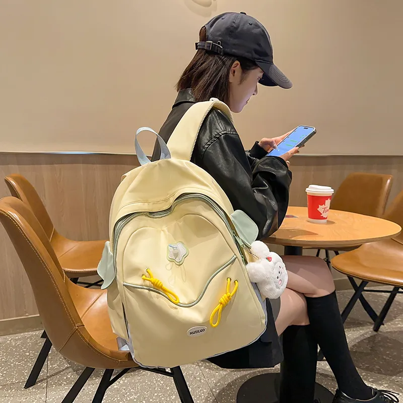 Yalu Nylon Backpack Regular Unisex Multicolor-13