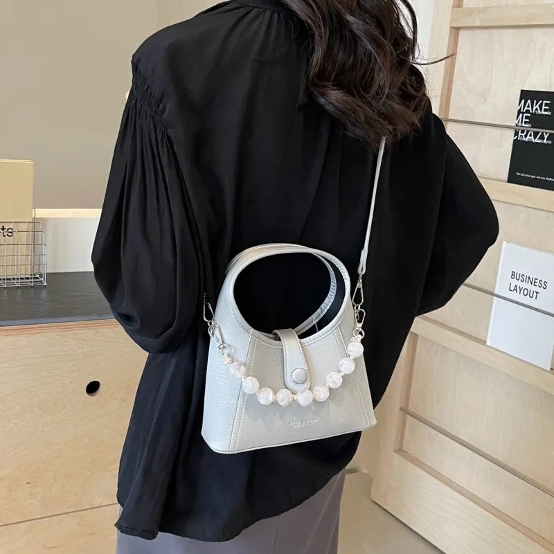 Yalu PU Shoulder Bag, Crossbody Bag, Handbag Women's Black/Ecru/Pink/Silver-26