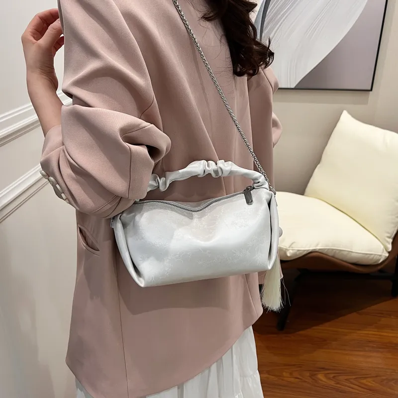 Yalu PU Pillow Bag, Handbag, Shoulder Bag, Crossbody Bag Women's Green/Silver/Black/Ecru-26