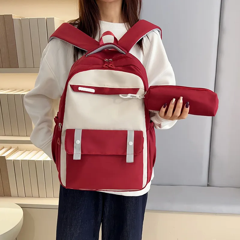 Yalu Nylon Backpack Regular Unisex Blue/Black/Pink/Purple/Red-15