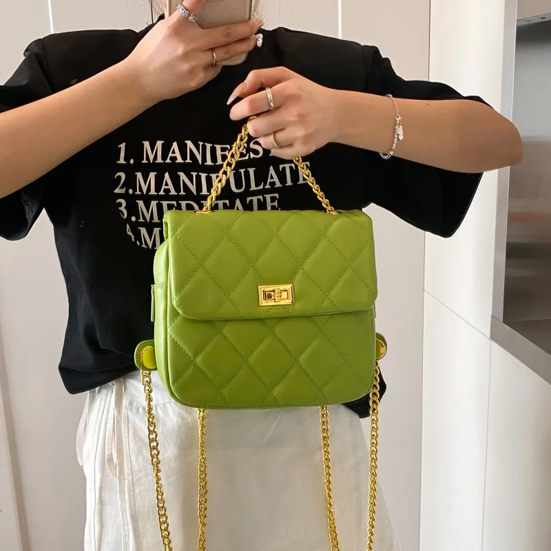 Yalu PU Shoulder Bag Backpack Regular Women's Black/Pink/Green/White-9