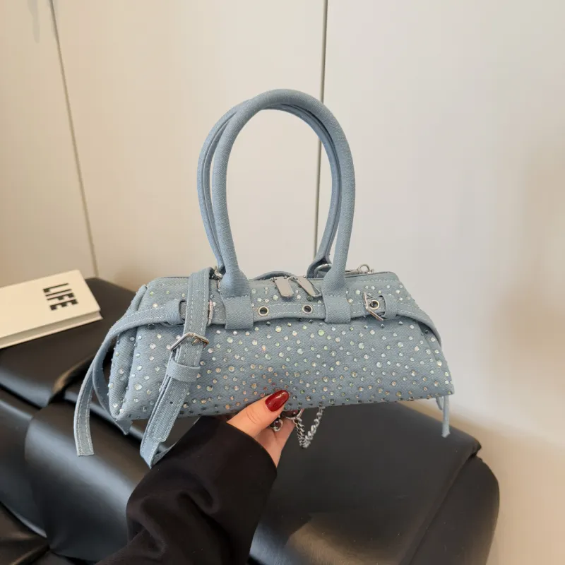Yalu PU One Shoulder Handbag Women's Light Blue/Dark Blue/Black/Green-5