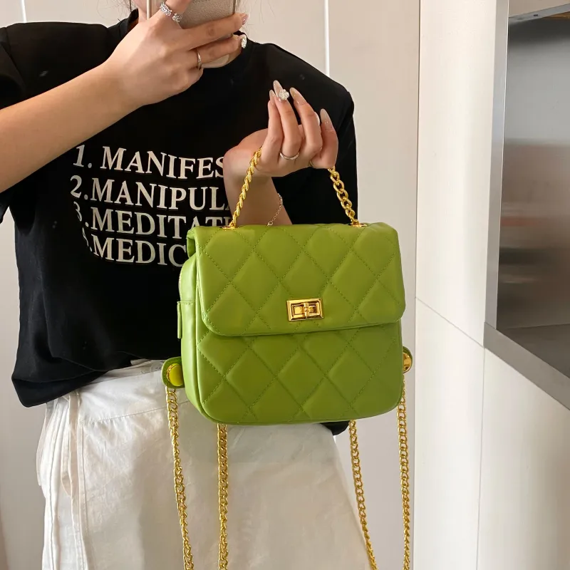 Yalu PU Shoulder Bag Backpack Regular Women's Black/Pink/Green/White-8