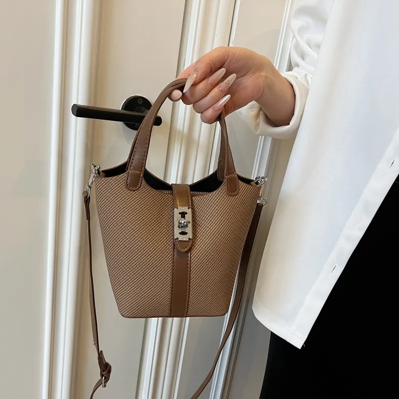 Yalu PU Bucket Bag, Shoulder Bag, Crossbody Bag, Handbag Regular Women's Black/Brown/Khaki/White-10