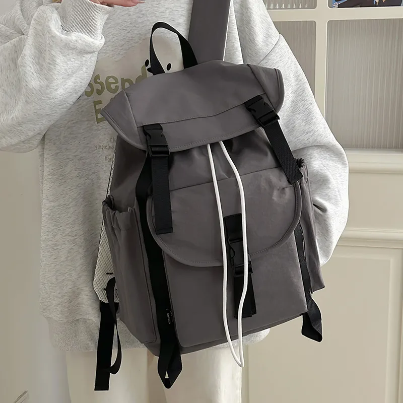 Yalu Nylon Backpack Regular Unisex Green/Khaki/Gray/Black-18