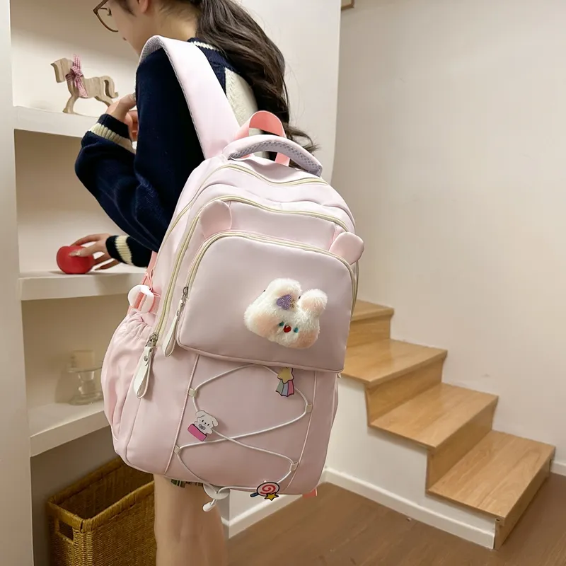 Yalu Nylon Backpack Women's Beige Yellow/Black/Burgundy/Purple/Pink-22