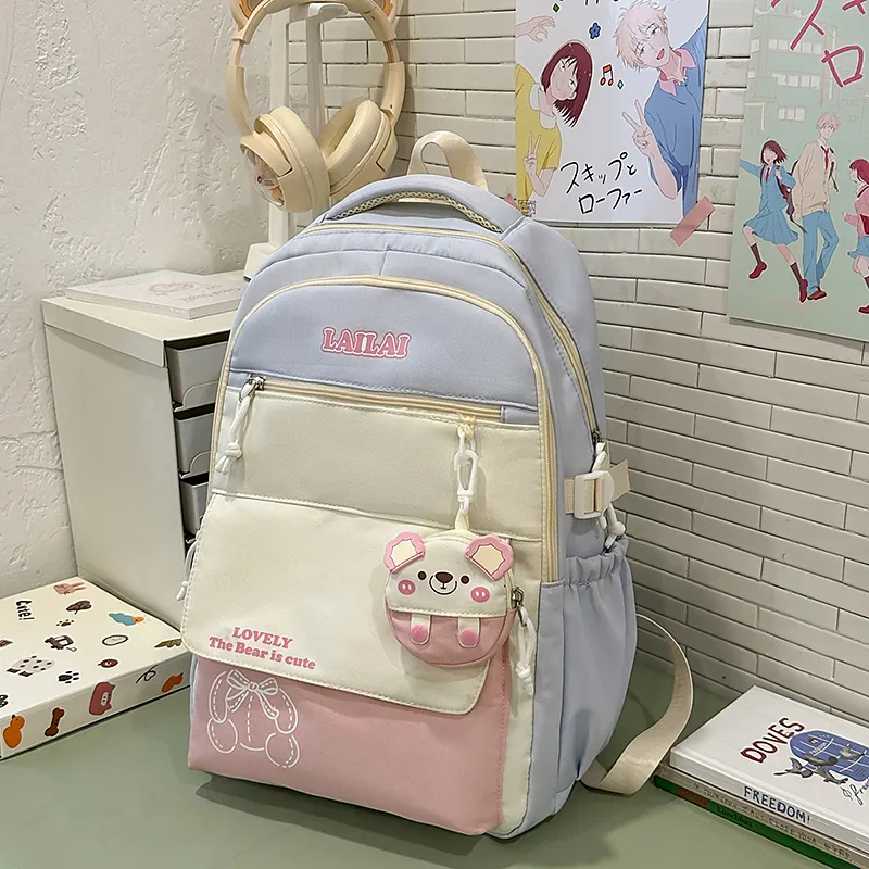 Yalu Nylon Backpack Regular Unisex Multicolor-11