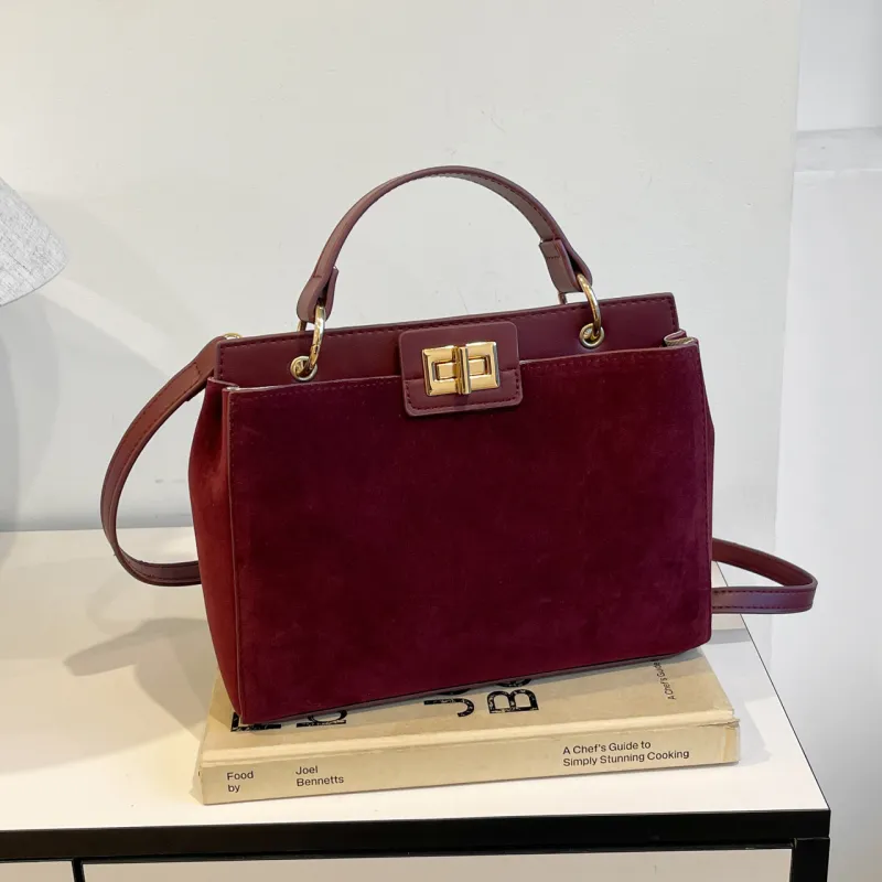 Yalu Flannelette Material Handbag, Crossbody Bag Regular Women's Brown/Burgundy/Coffee/Black-7