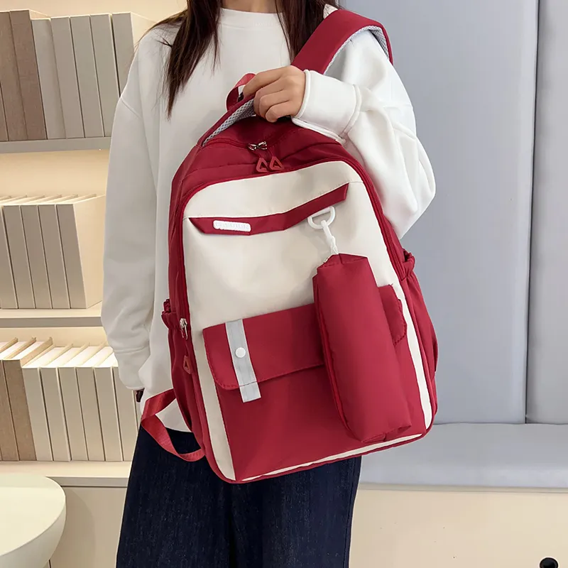 Yalu Nylon Backpack Regular Unisex Blue/Black/Pink/Purple/Red-16