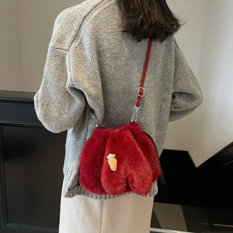 Yalu Plush One Shoulder Handbag Regular Women's Multicolor-17