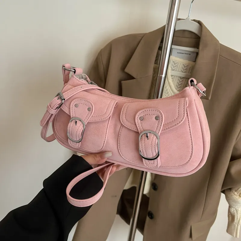 Yalu PU Shoulder Bag Women's Brown/Black/Pink/White/Khaki-11
