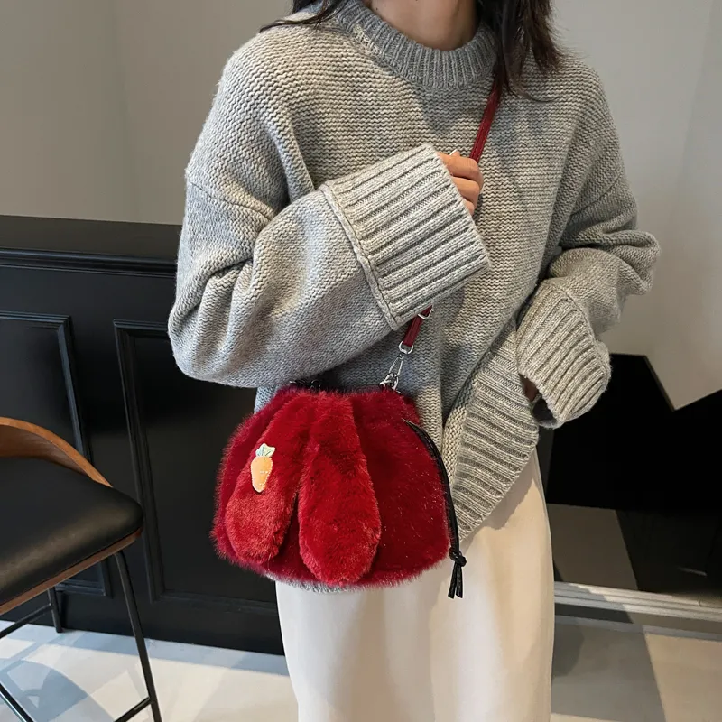 Yalu Plush One Shoulder Handbag Regular Women's Multicolor-14