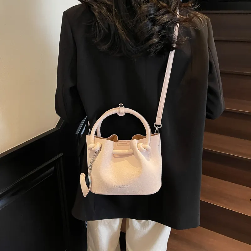 Yalu PU One Shoulder Handbag Regular Women's Black/Ecru/Pink/Green-15
