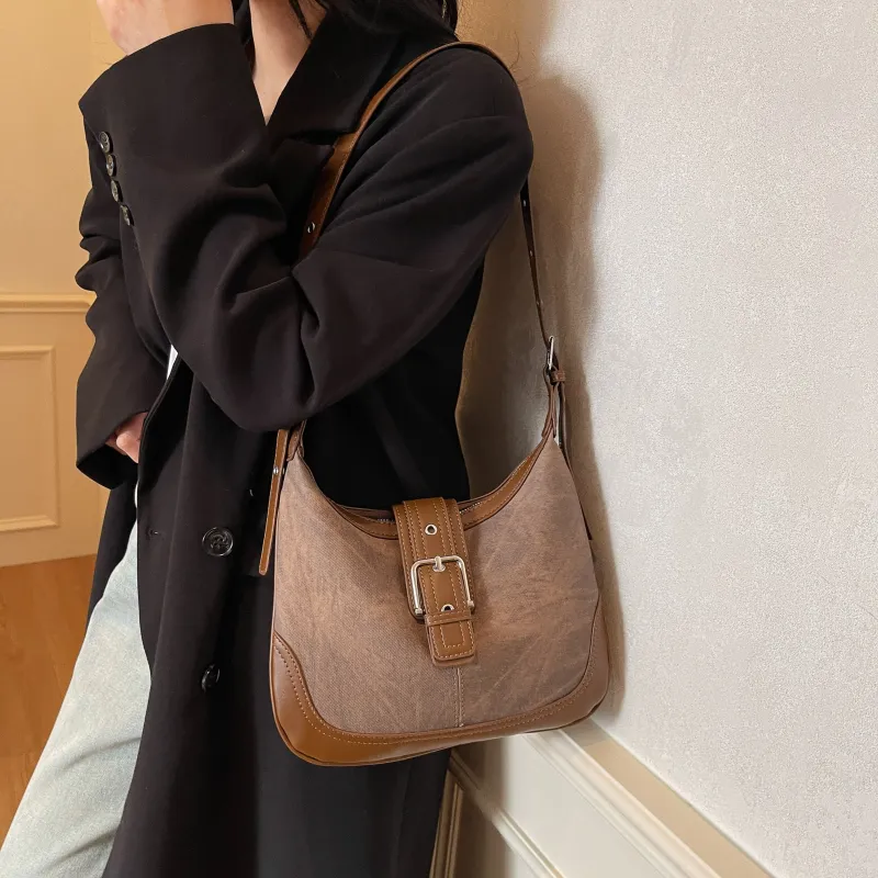 Yalu PU Crossbody Bag, Shoulder Bag Regular Women's Dark Tea/Ecru/Blue/Coffee-22