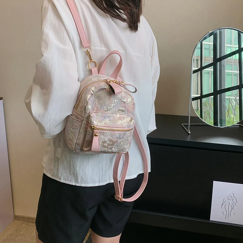Yalu Canvas Backpack Women's Sky Blue/Pink-11