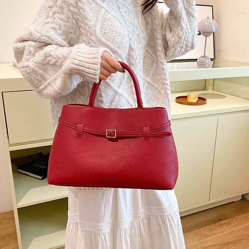 Yalu PU Handbag Regular Women's White/Black/Burgundy/Khaki-19