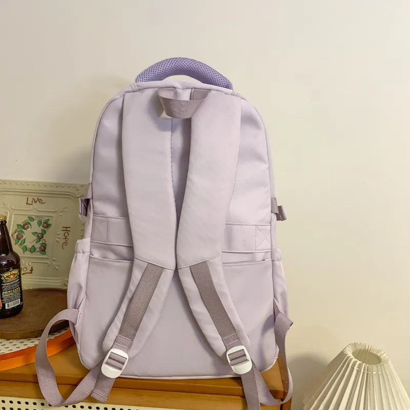 Yalu Nylon Backpack Women's White/Black/Pink/Purple/Yellow/Blue-11