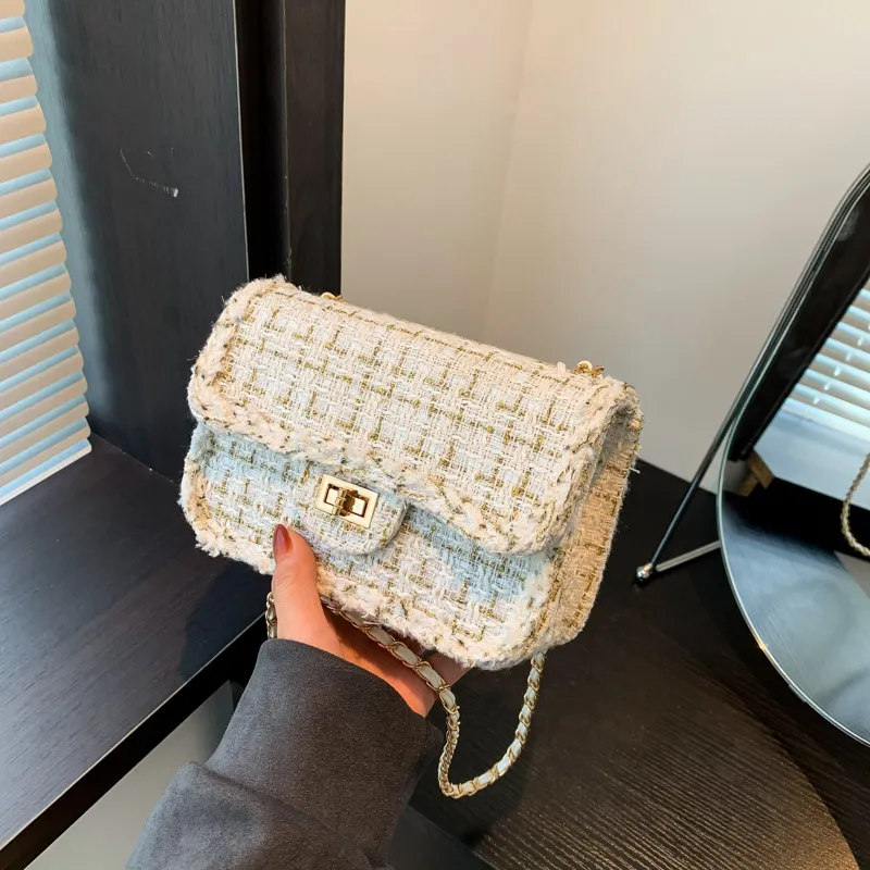 Yalu Woven Crossbody Bag, Shoulder Bag Women's White/Black-6