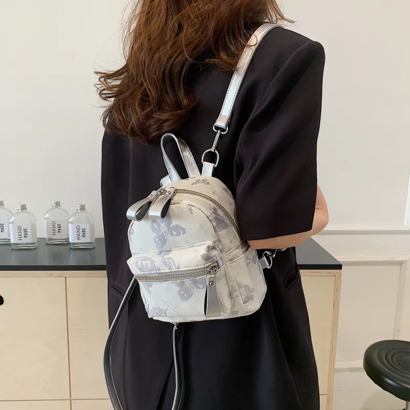 Yalu Oxford Backpack Women's Silver/Ecru-3