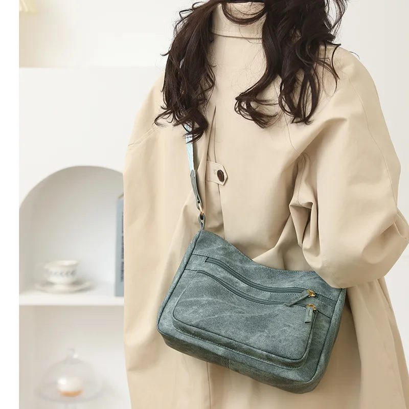 Yalu PU Crossbody Bag, Shoulder Bag Regular Women's Lake Blue/Brown/Khaki/Gray/Light Gray-3
