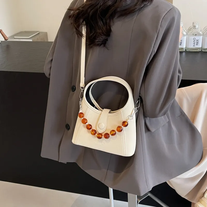 Yalu PU Shoulder Bag, Crossbody Bag, Handbag Women's Black/Ecru/Pink/Silver-13