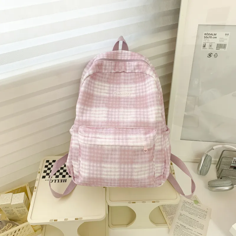Yalu Corduroy Backpack Women's Pink/Black/Blue/Green-1