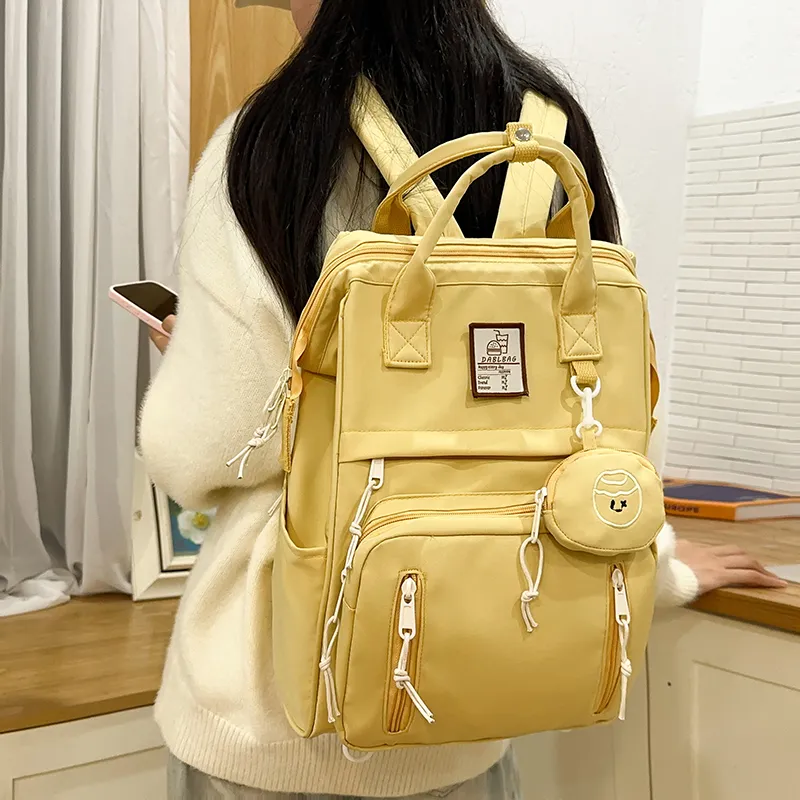 Yalu Nylon Backpack Women's Mint Green/White/Black/Burgundy/Yellow-10