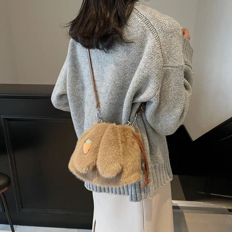 Yalu Plush One Shoulder Handbag Regular Women's Multicolor-28