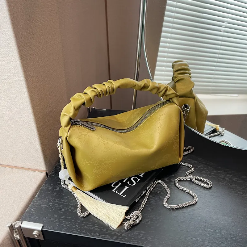 Yalu PU Pillow Bag, Handbag, Shoulder Bag, Crossbody Bag Women's Green/Silver/Black/Ecru-2