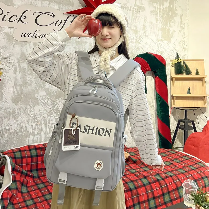 Yalu Nylon Backpack Regular Unisex Gray/Black/Red/Khaki-6