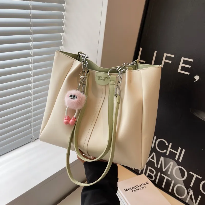 Yalu PU Shoulder Bag Regular Women's Green/Pink/Khaki/Licorice Green-4