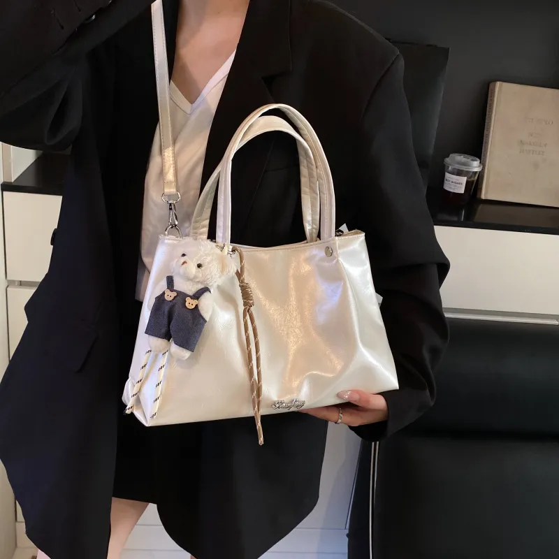 Yalu PU Shoulder Bag, Crossbody Bag, Handbag Regular Women's White/Silver/Black/Pink-3